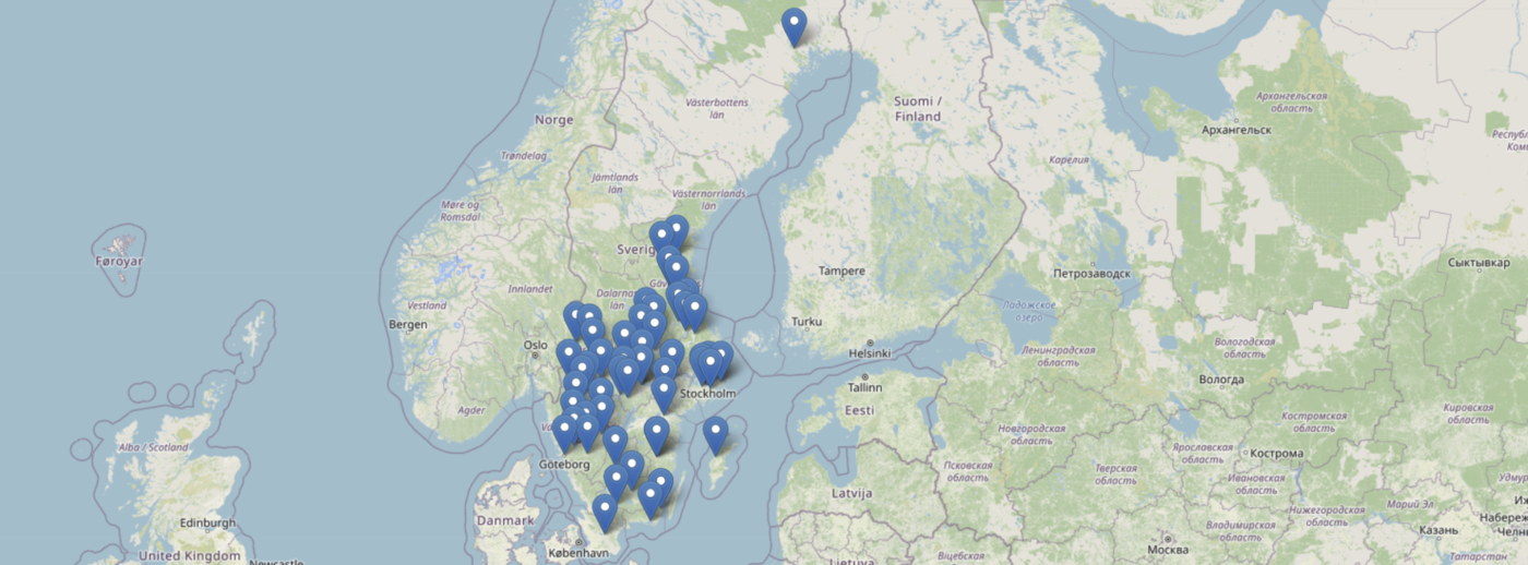 karta över sverige med motorklubbar